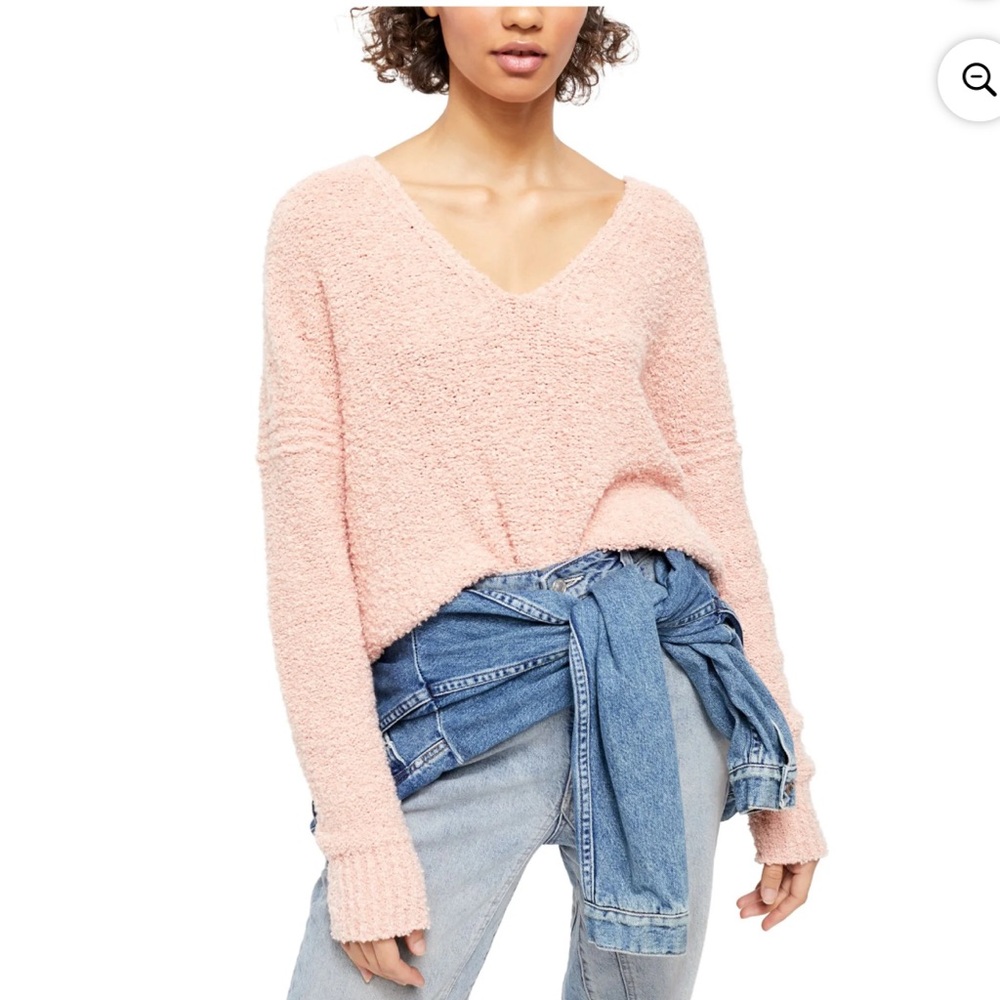 Free People Finders Keepers Sweater Woman’s Knit chunky V-Neck Crop Shaggy XS